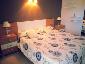 Family Room | Desk, blackout curtains, iron/ironing board, free cots/infant beds - Hostal Cala Boix (Santa Eulalia del Rio)