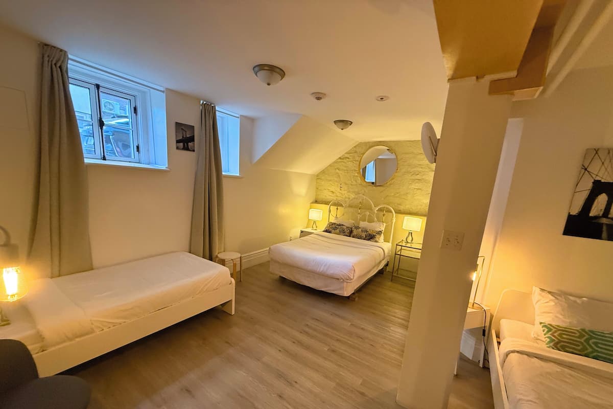 Family, multiple beds, en-suite bathroom, basement | Premium bedding, desk, laptop workspace, soundproofing