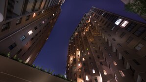 Voorkant accommodatie - avond/nacht