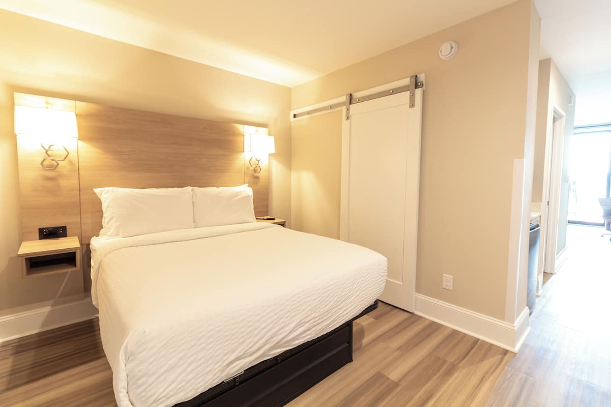 Studio, 2 queensize bedden, balkon | 1 slaapkamer, een bureau, een strijkplank/strijkijzer, gratis wifi