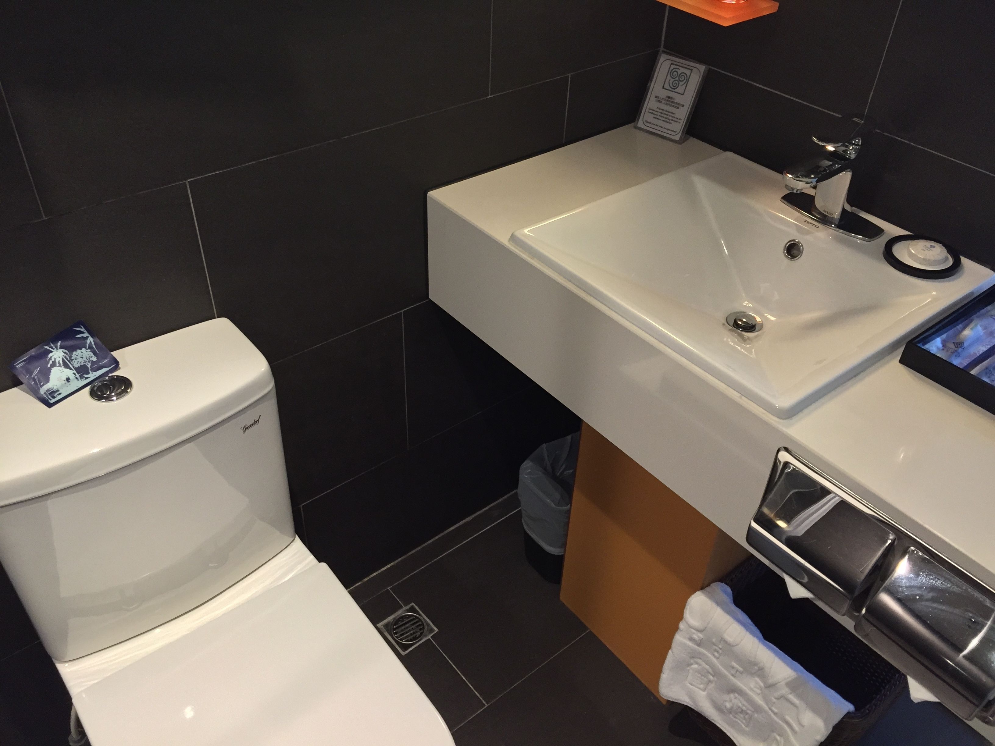 free toiletries, hair dryer, slippers, towels