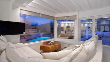 Atalia 5 Bedroom Villa with Private Heated Pool | Living area | 40-inch TV with satellite channels