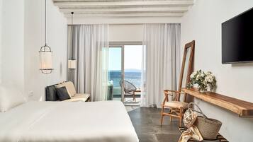 Hippie Chic Suite | Sengetøy av topp kvalitet, minibar, safe på rommet og skrivebord