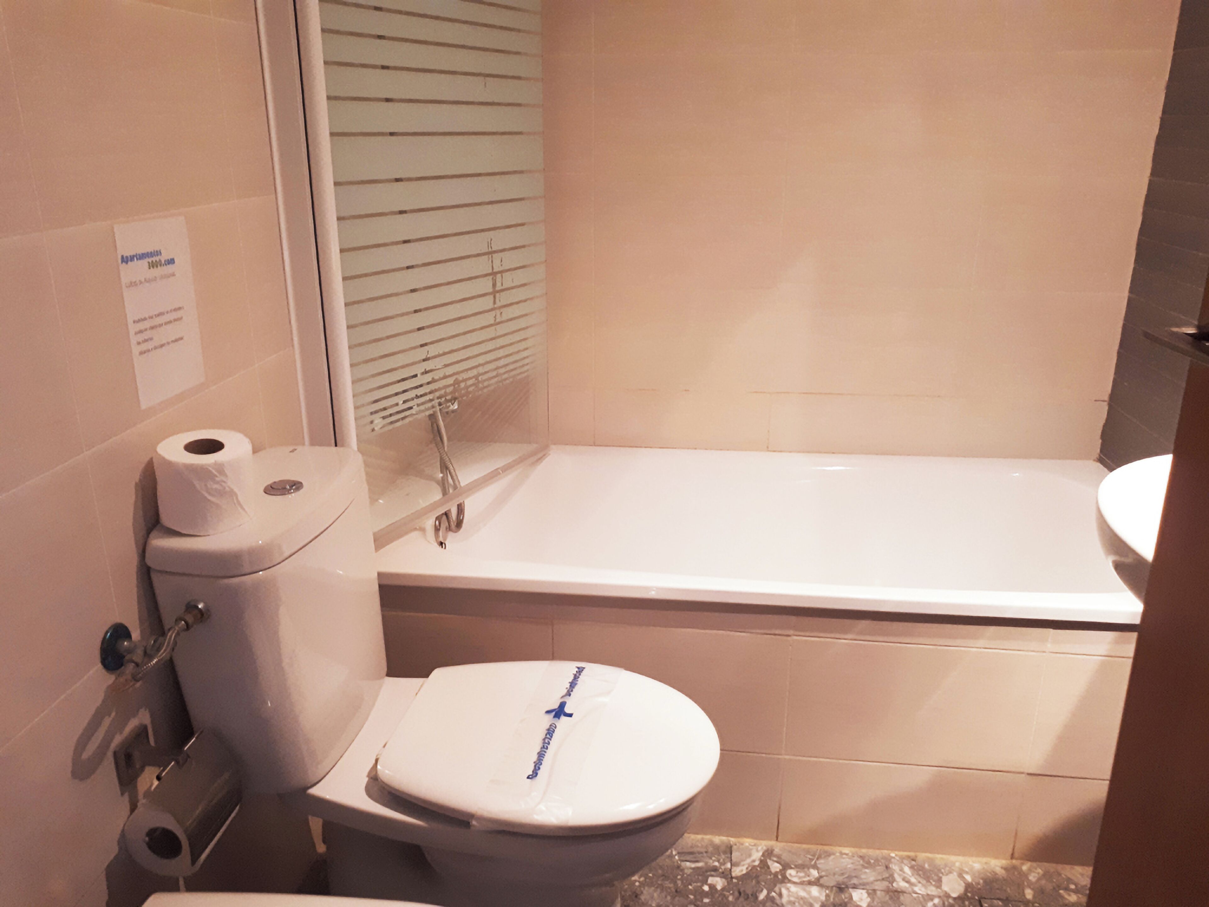 A bathroom with a toilet, a bidet, and a bathtub.