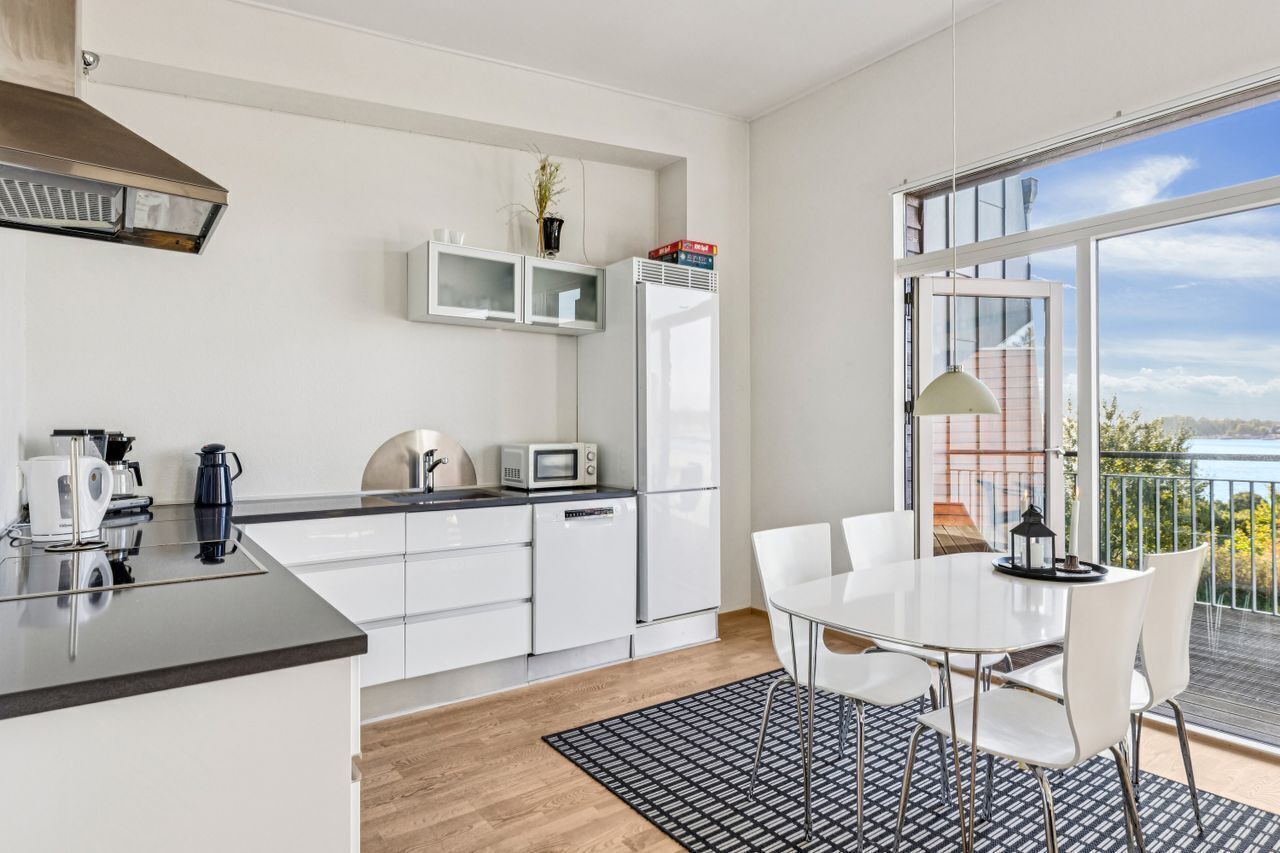 Apartment, 2 Bedrooms, Terrace, Sea View (Linen Excluded) | Private kitchen | Coffee/tea maker, fridge, microwave, stovetop