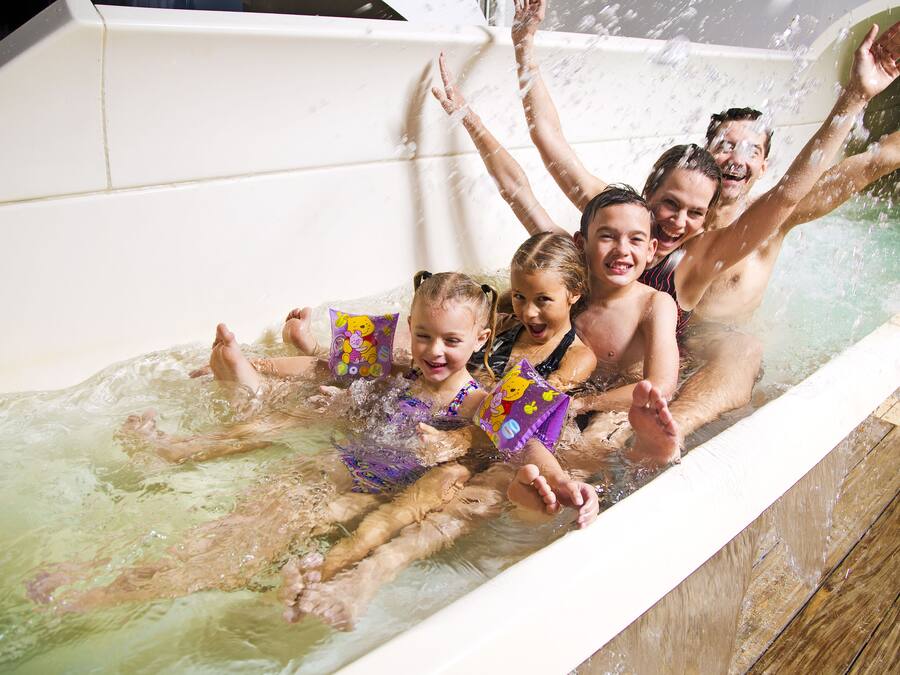 Indoor pool, sun loungers, lifeguards on site