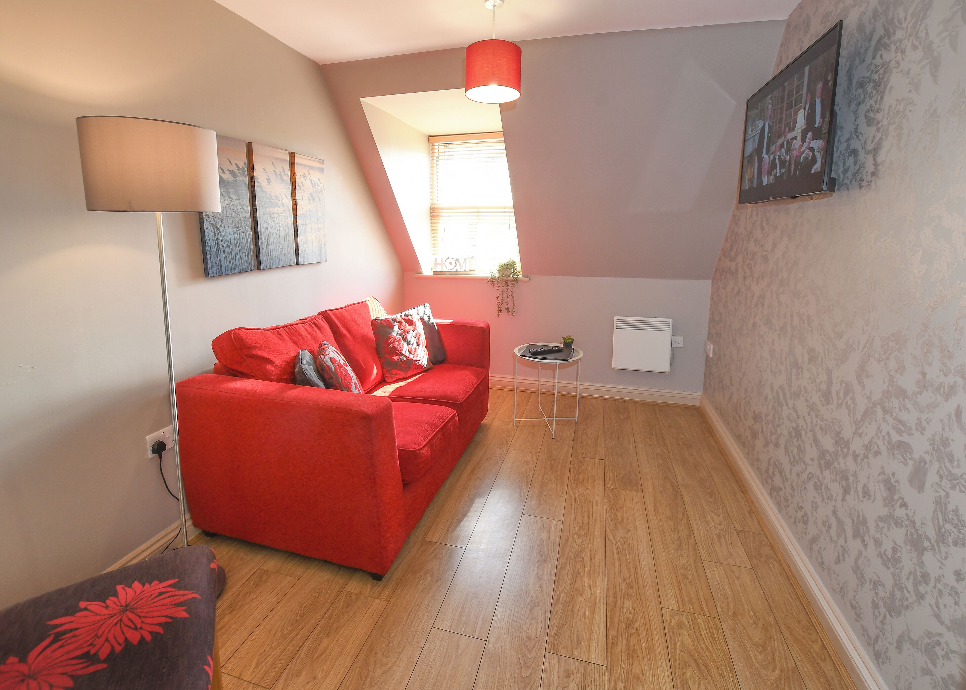 one bed apt. sleep 2 (twin) (a9) - no lift or accessible facilities (annex) | living area | 32-inch smart tv with digital channels