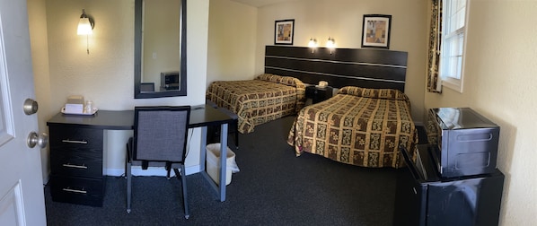 2 Double Beds | Desk, free WiFi