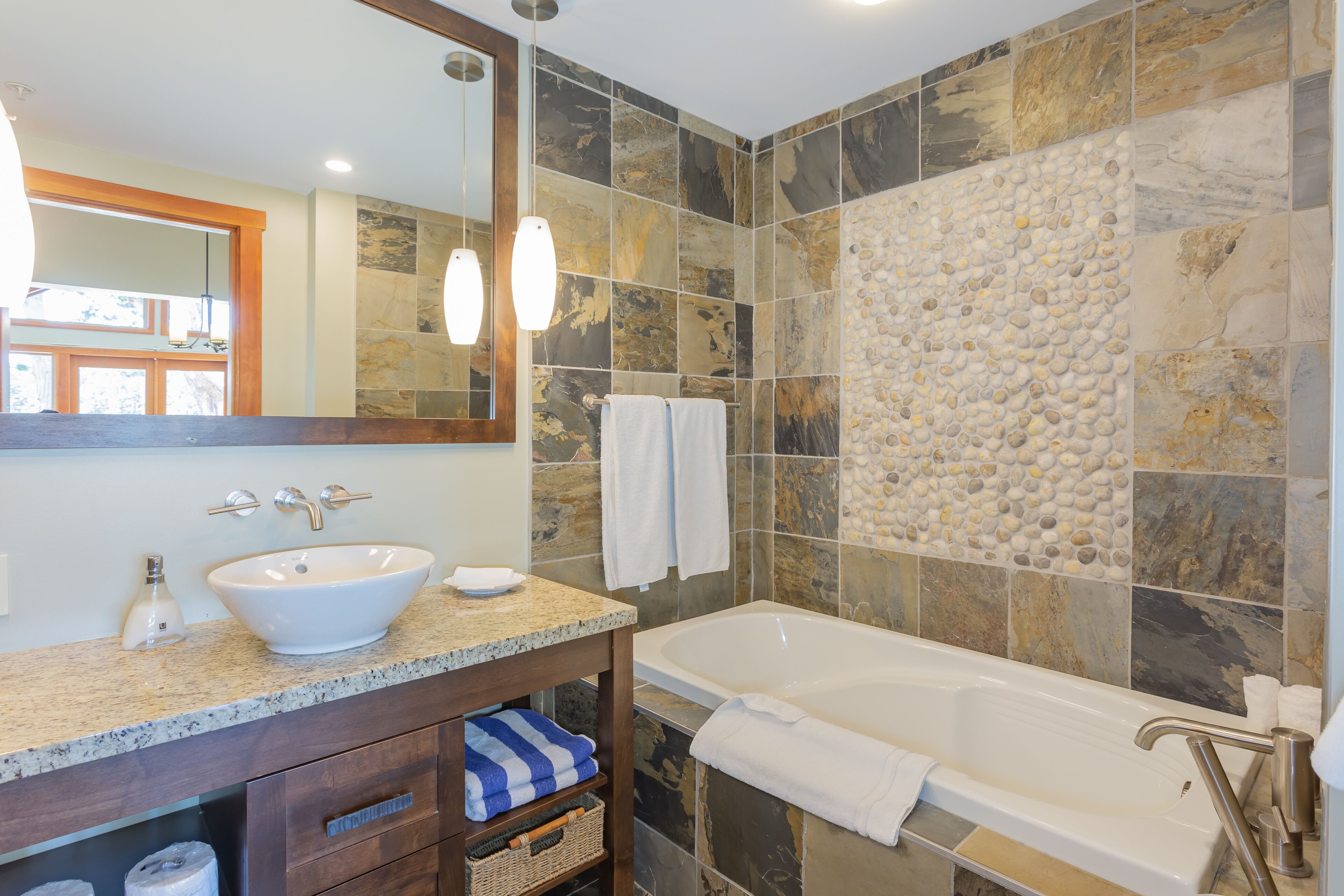 eco-friendly toiletries, hair dryer, bathrobes, towels