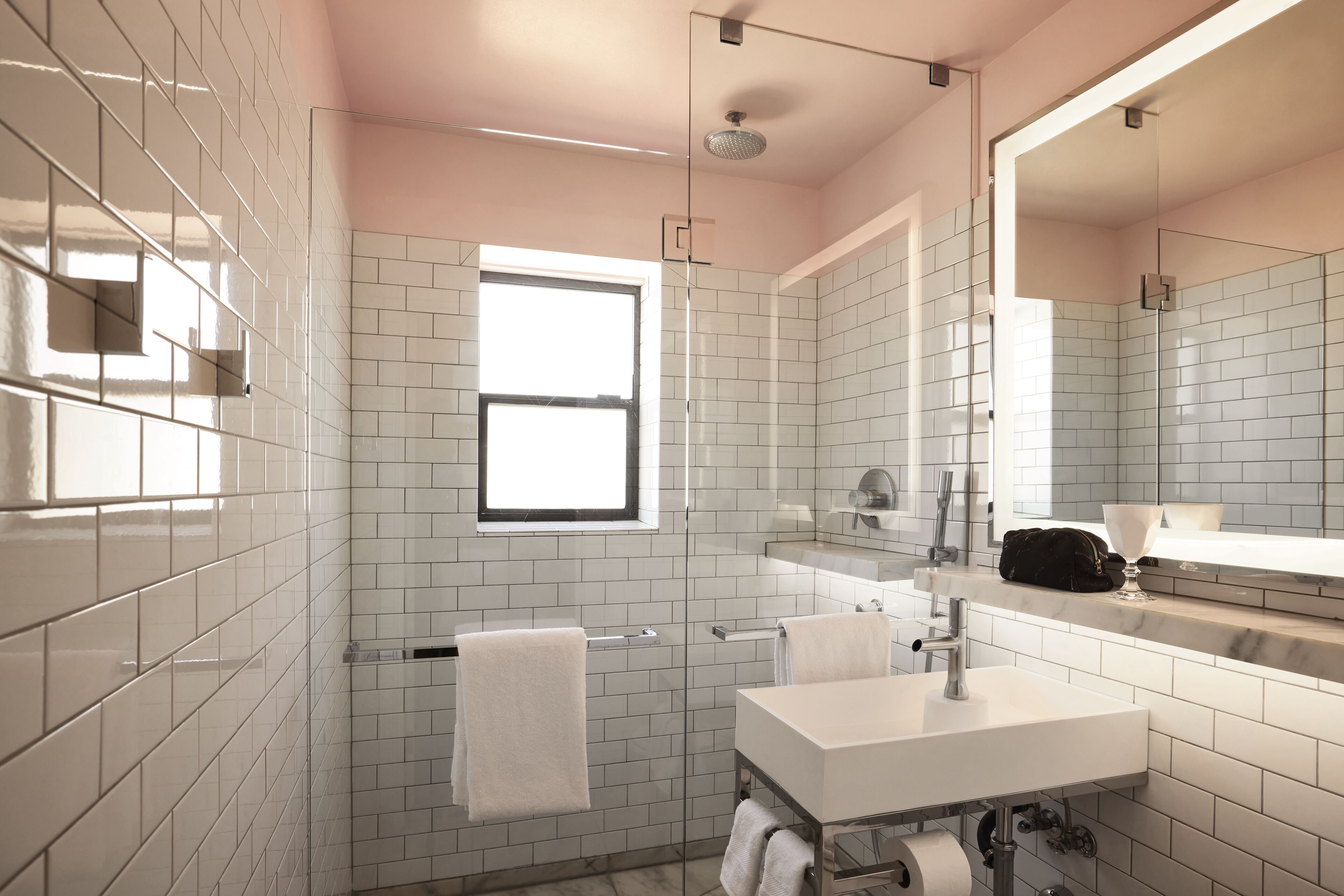 room, 1 king bed, view (medium mama, hollywood hills view) | bathroom | shower, designer toiletries, hair dryer, towels