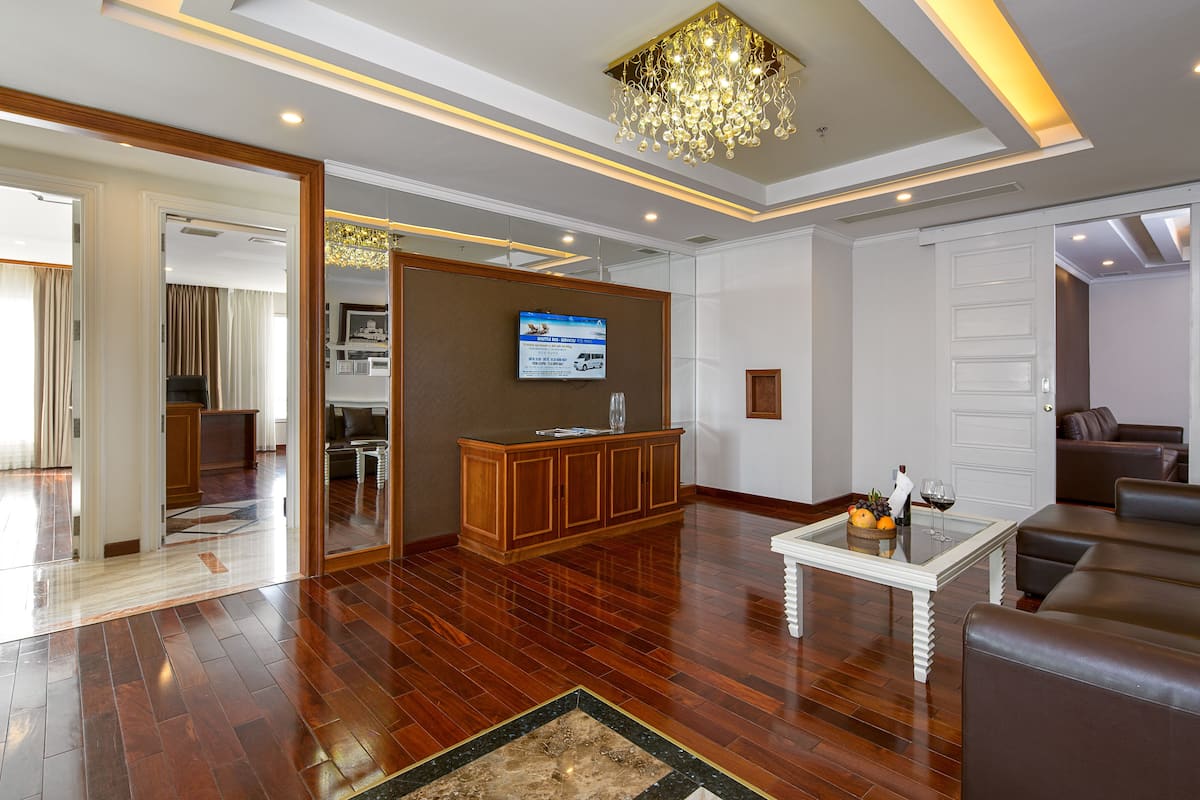 42-inch flat-screen TV with cable channels, TV