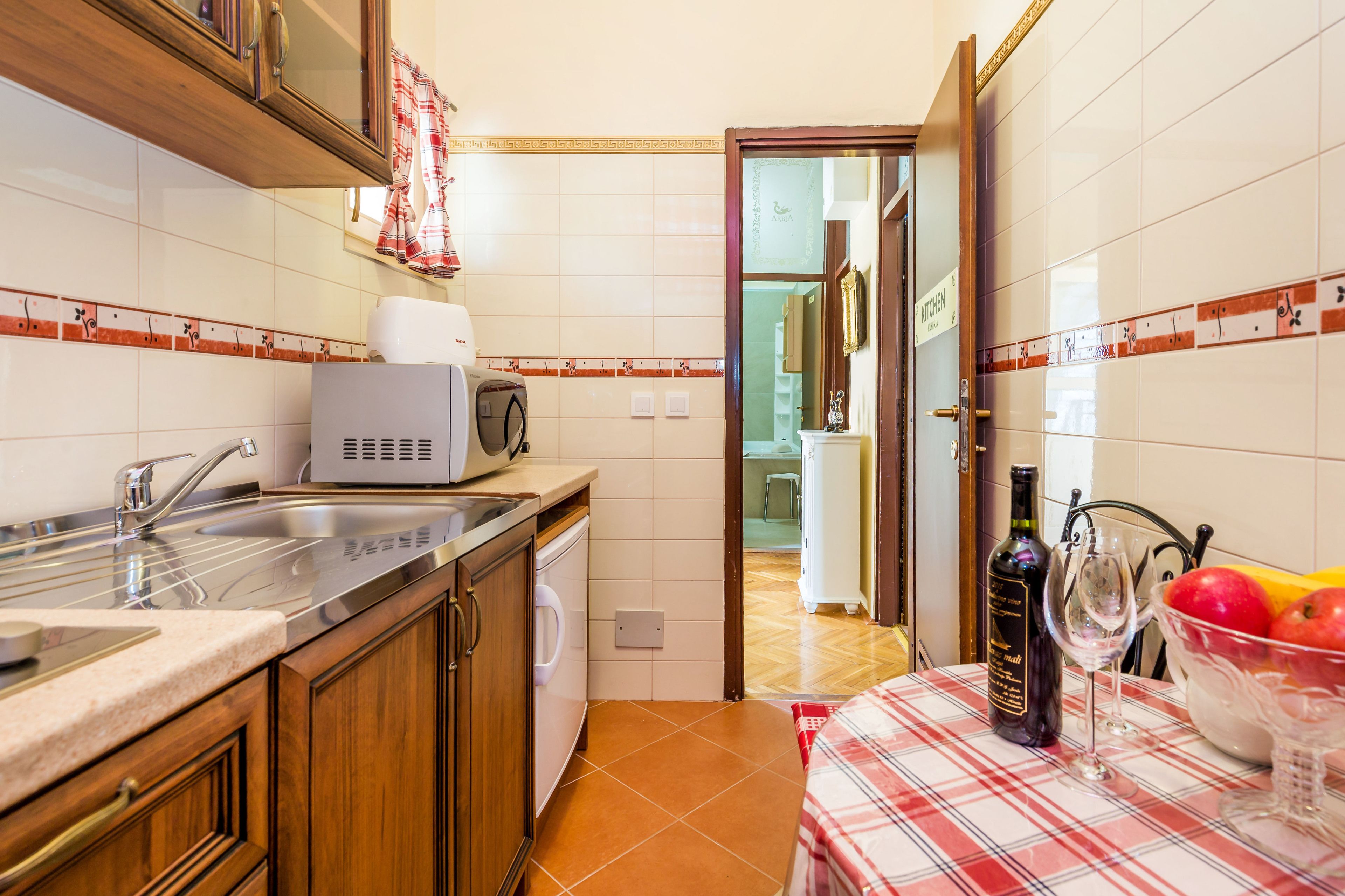 premium apartment, terrace, sea view (st.christopher) | private kitchenette | fridge, microwave, stovetop, dishwasher