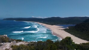 Beach umbrellas, beach towels