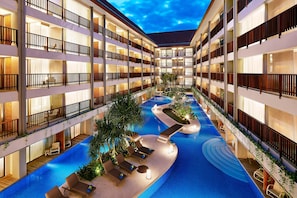 2 outdoor pools, open 7:00 AM to 7:00 PM, pool umbrellas, sun loungers - Four Points By Sheraton Bali, Kuta (Kuta)