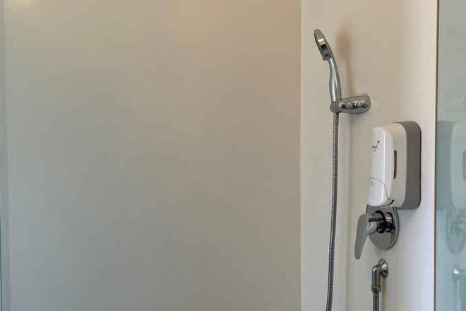 Bathroom | Shower, rainfall showerhead, free toiletries, slippers