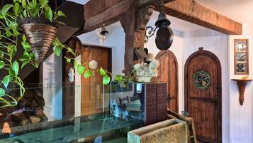 Deluxe Double Room, 1 Double Bed, Private Bathroom, Garden View (La Poésie) | Living area | 20-inch flat-screen TV with cable channels, TV, books