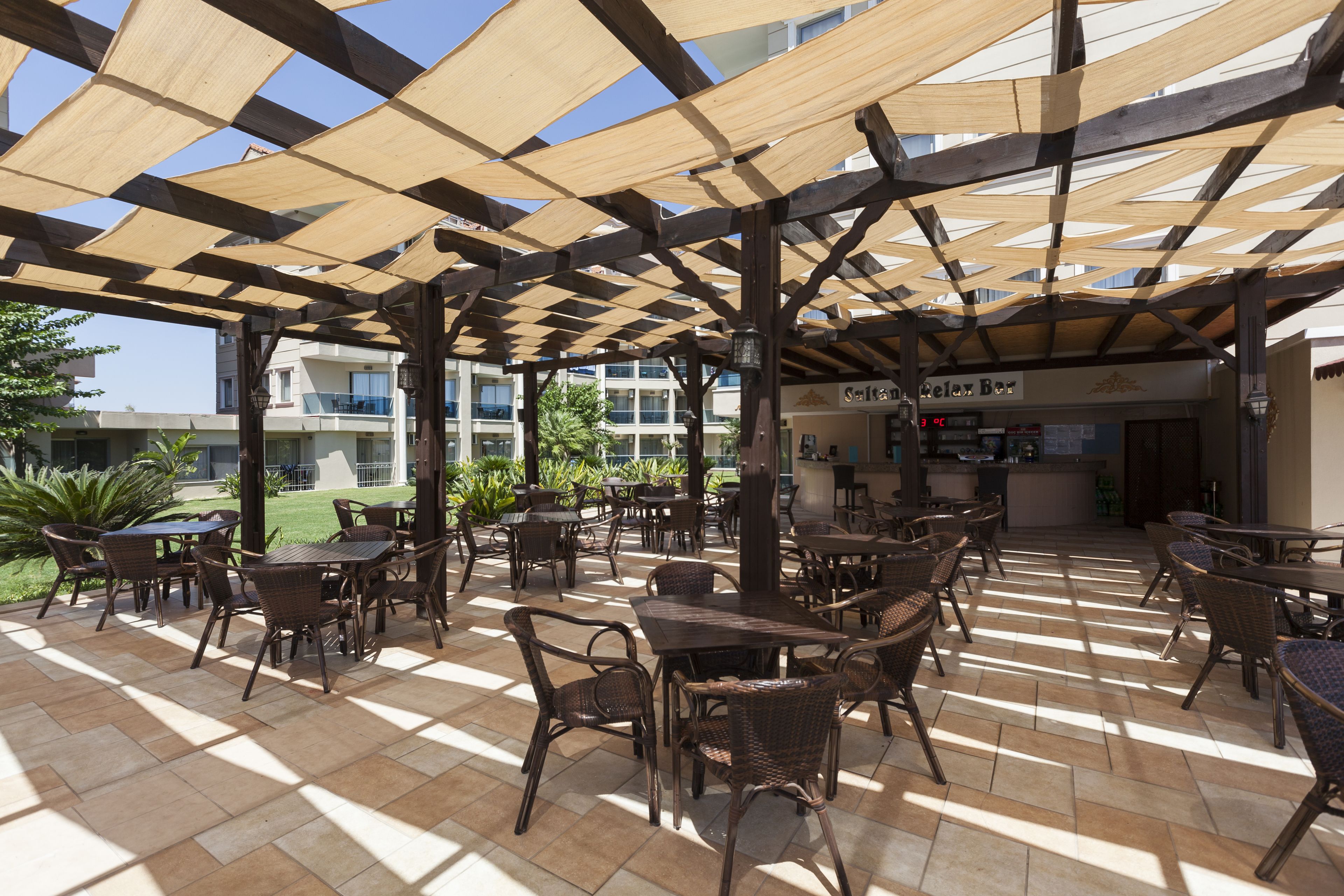Outdoor banquet area
