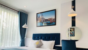 Studio Suite có tầm nhìn toàn cảnh, bếp | Bộ đồ giường kháng dị ứng, chăn bông