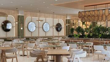 3 restaurants, breakfast, lunch, dinner served; international cuisine