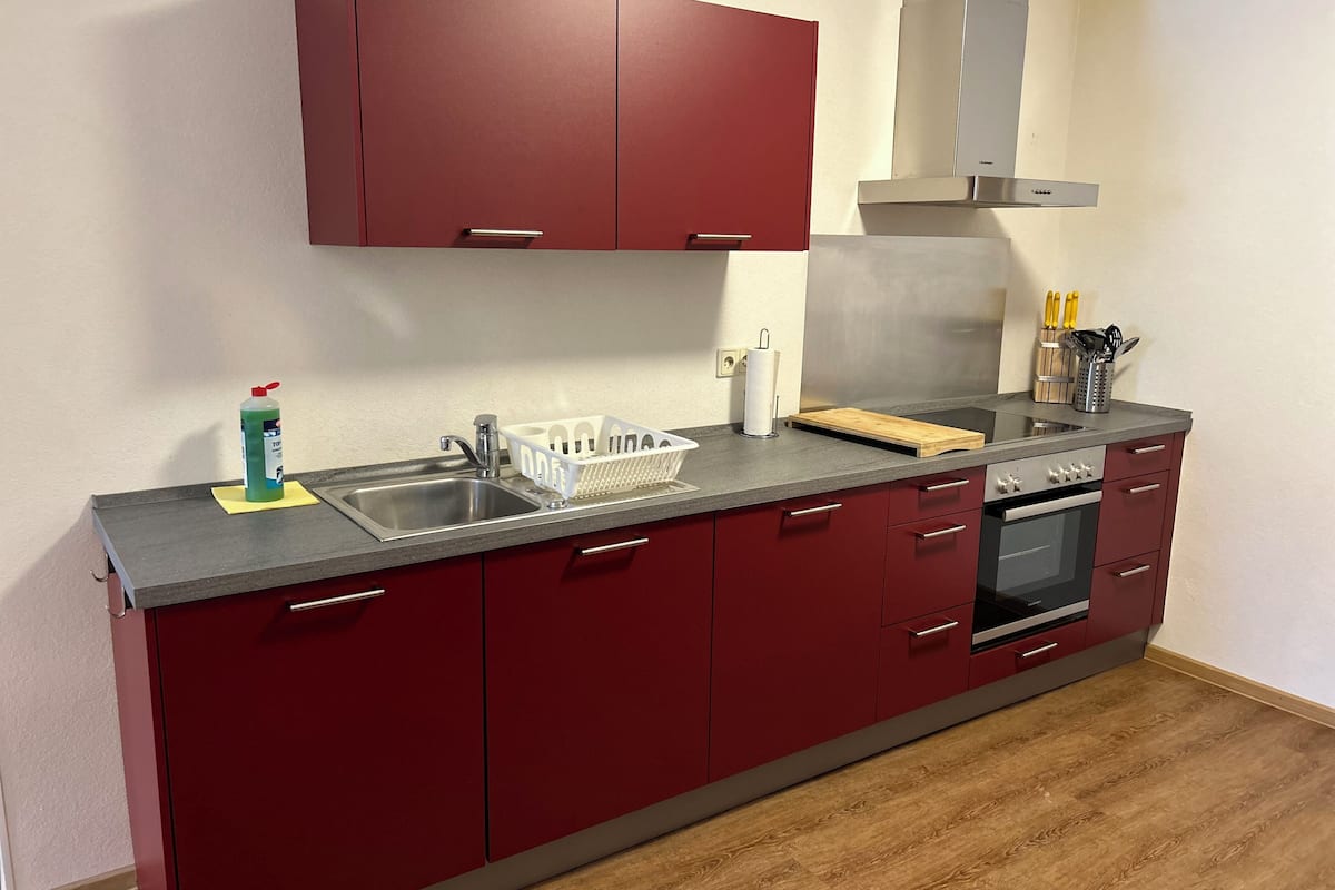 comfort apartment | private kitchen | full-sized fridge, microwave, reusable coffee/tea filters