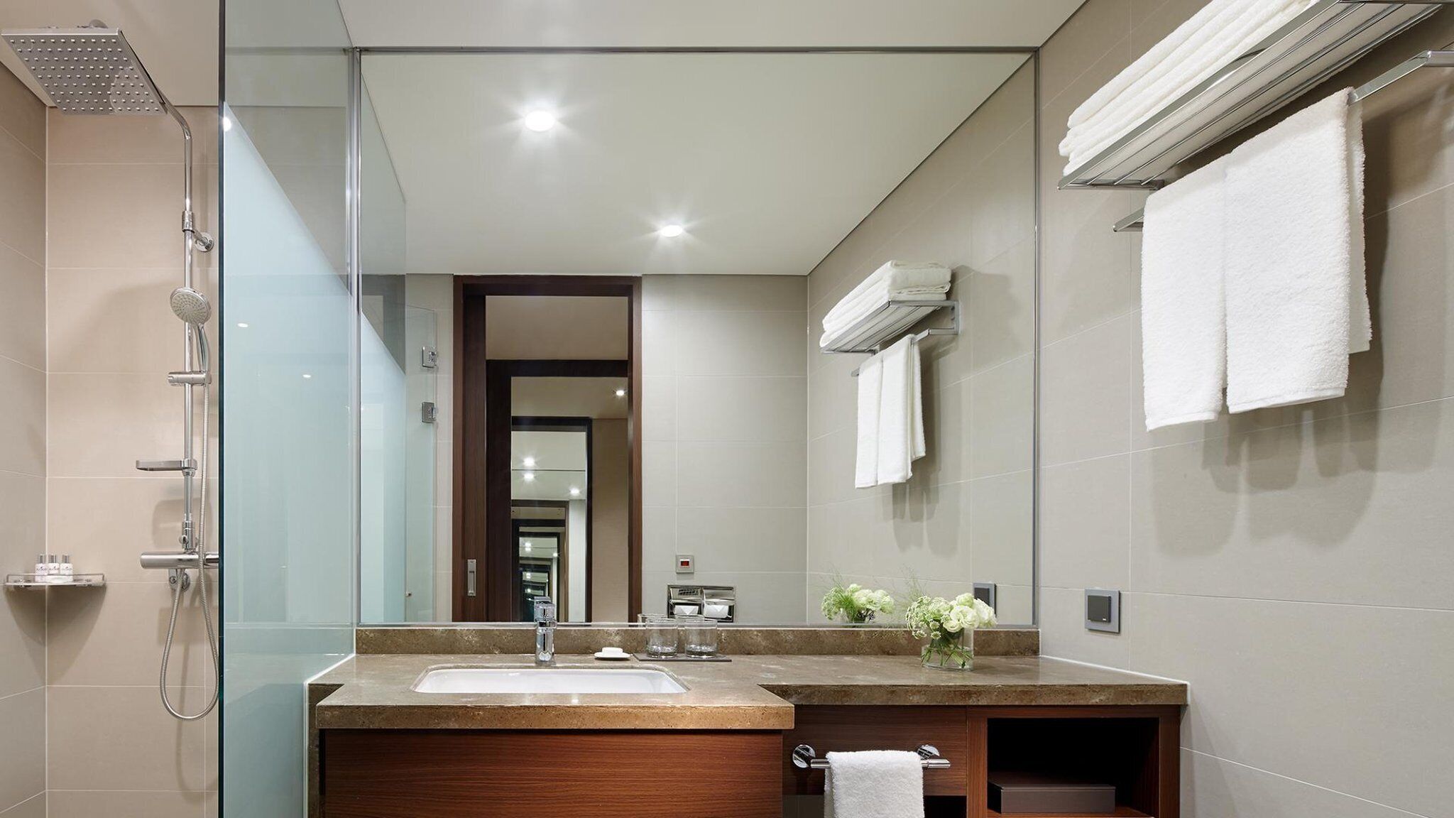 hair dryer, bathrobes, slippers, bidet