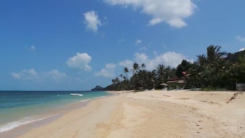 On the beach, beach towels