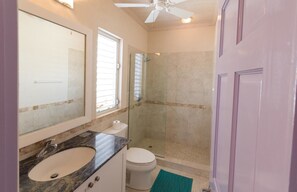 Deluxe Villa, 3 Bedrooms, Ocean View | Bathroom | Shower, hair dryer - The Lilac Villa (Ocean City)