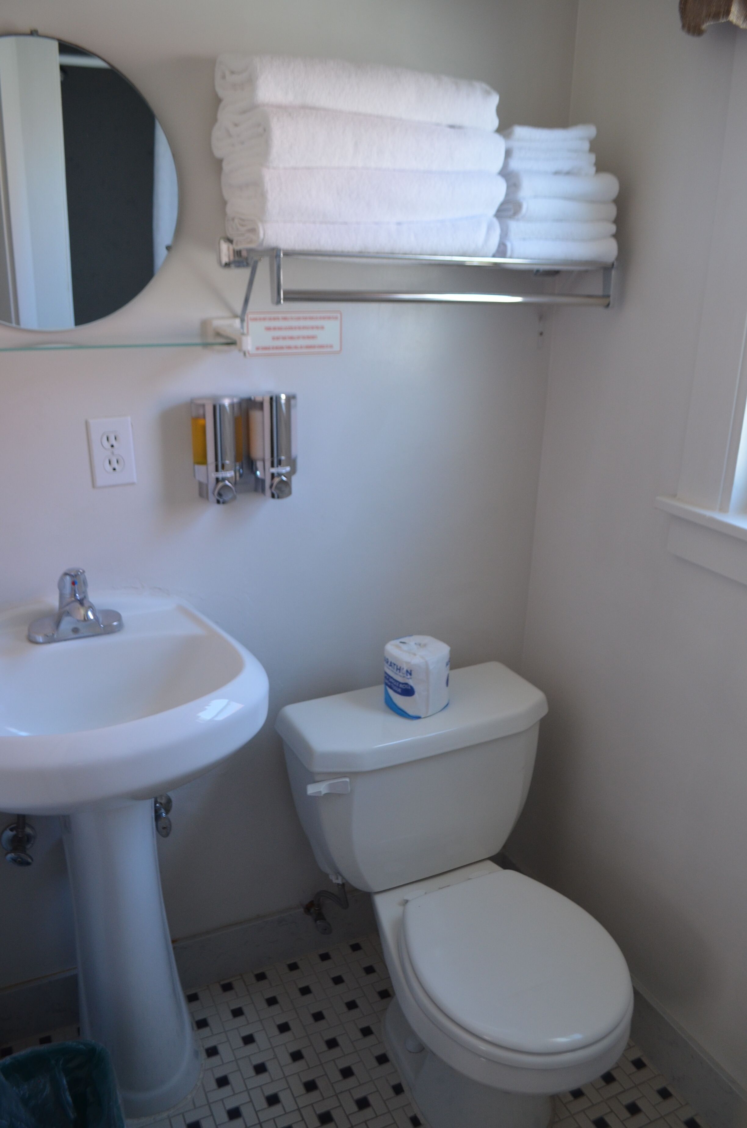 standard room, 2 queen beds | bathroom | shower, hair dryer, towels