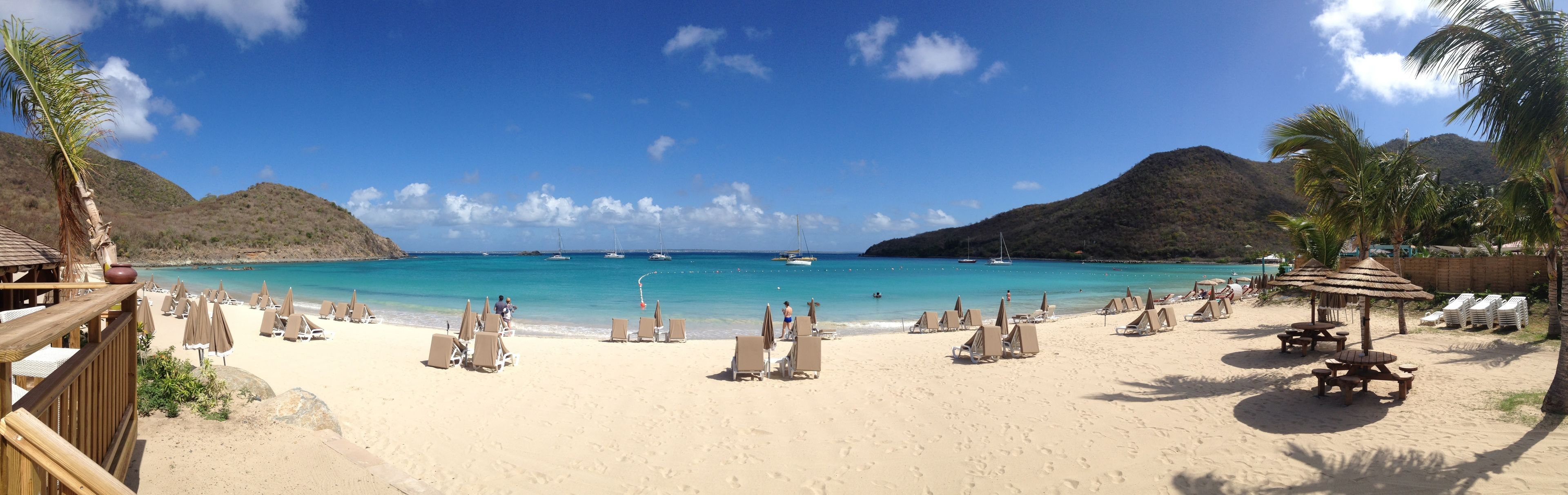 private beach, white sand