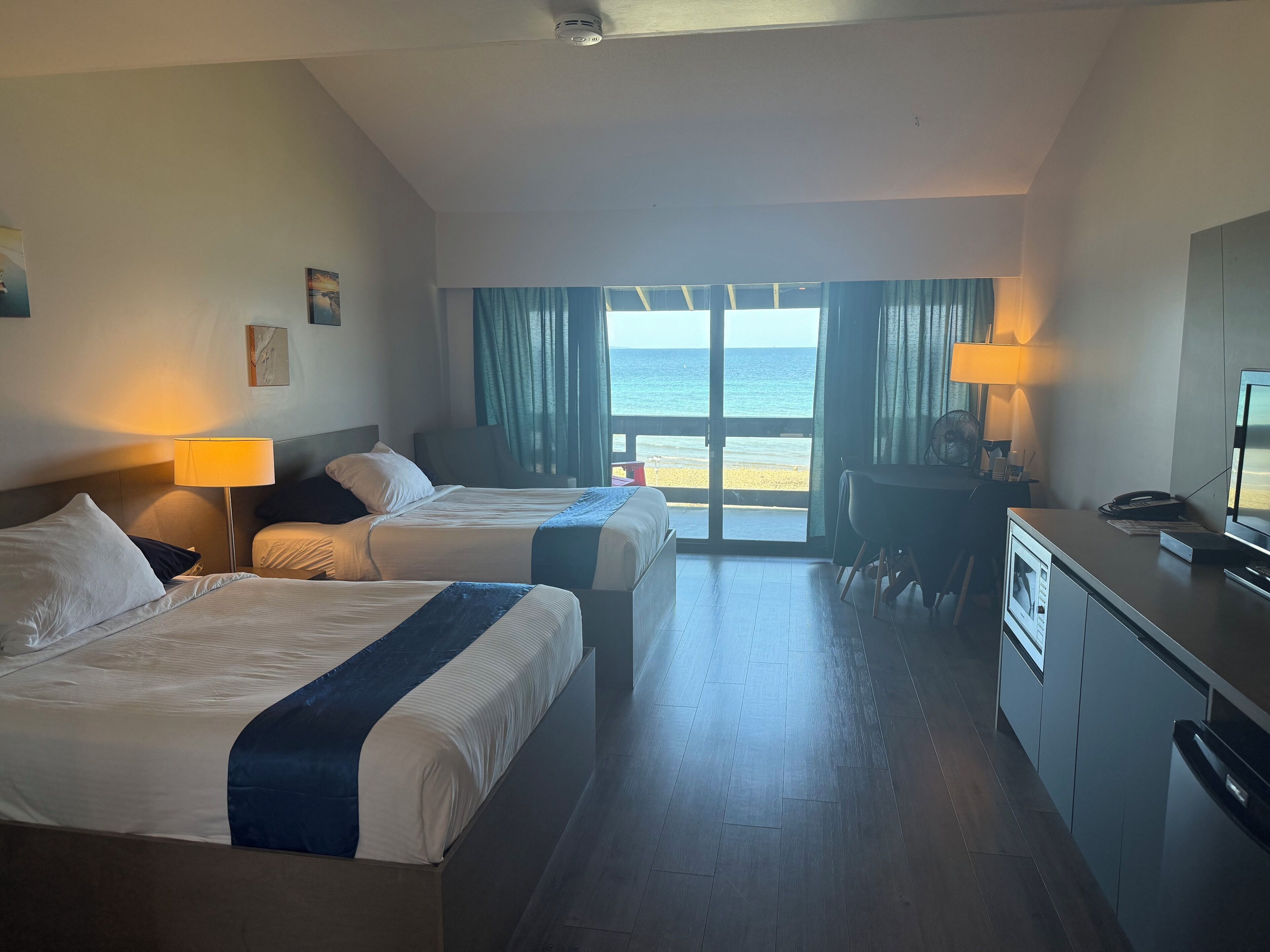 Individually decorated, individually furnished, desk, laptop workspace