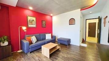 Dobbeltrom – premium | Oppholdsrom | En 46-tommers LED-TV med kabel-kanaler samt TV