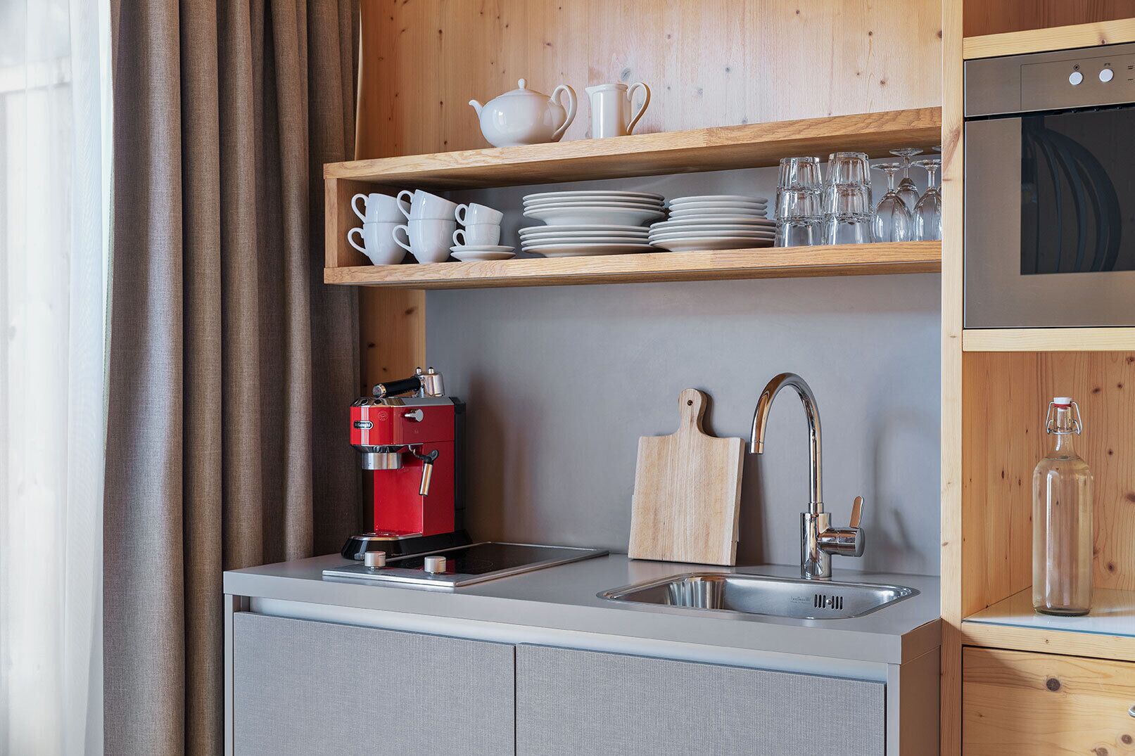 apartment, kitchenette (ahornspitz / add. final cleaning fee 25 eur) | private kitchen | full-sized fridge, microwave, espresso maker, electric kettle