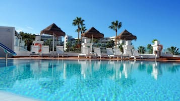 Outdoor pool, open 10:00 AM to 6:00 PM, free pool cabanas