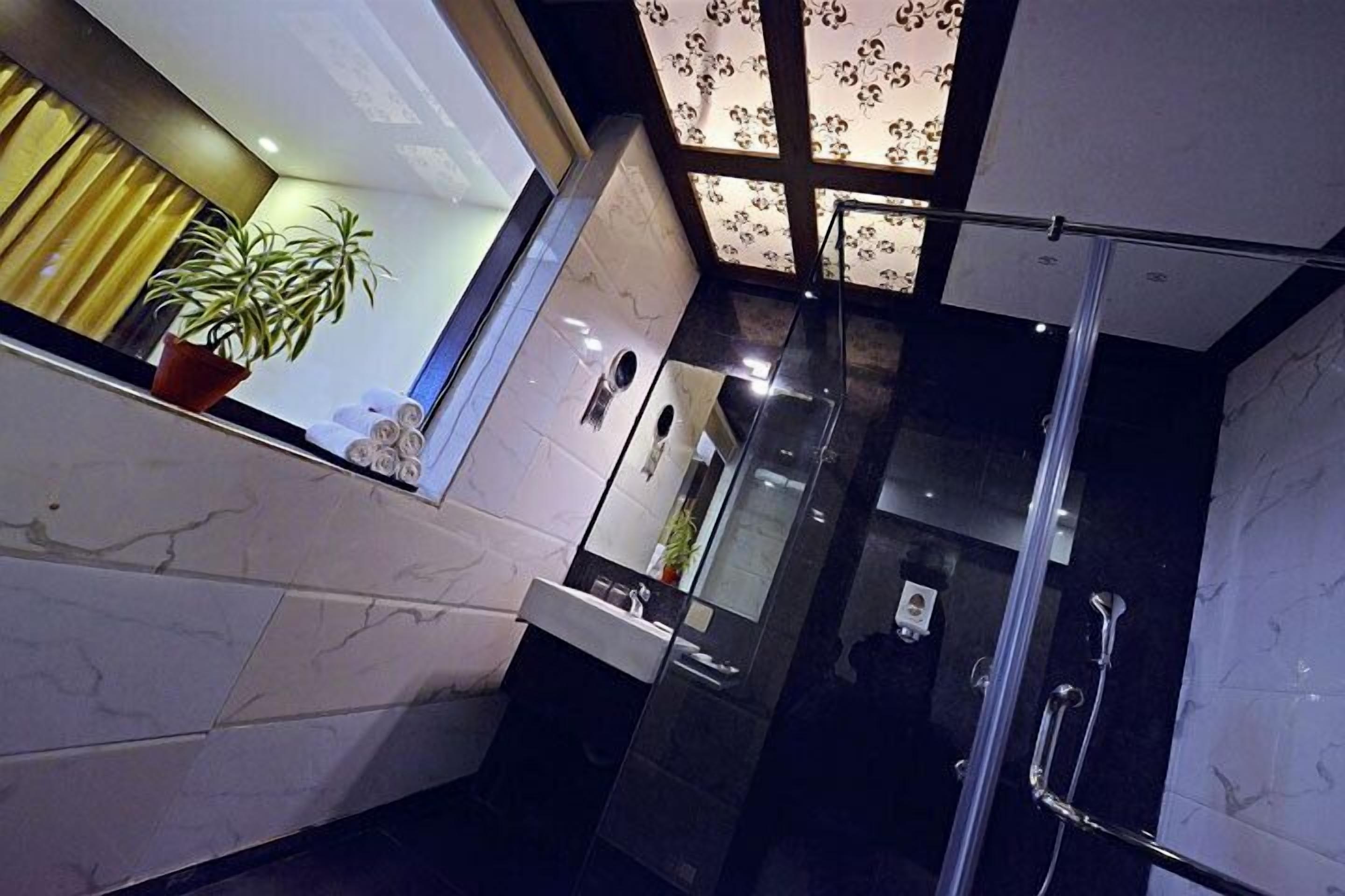 shower, free toiletries, hair dryer, slippers