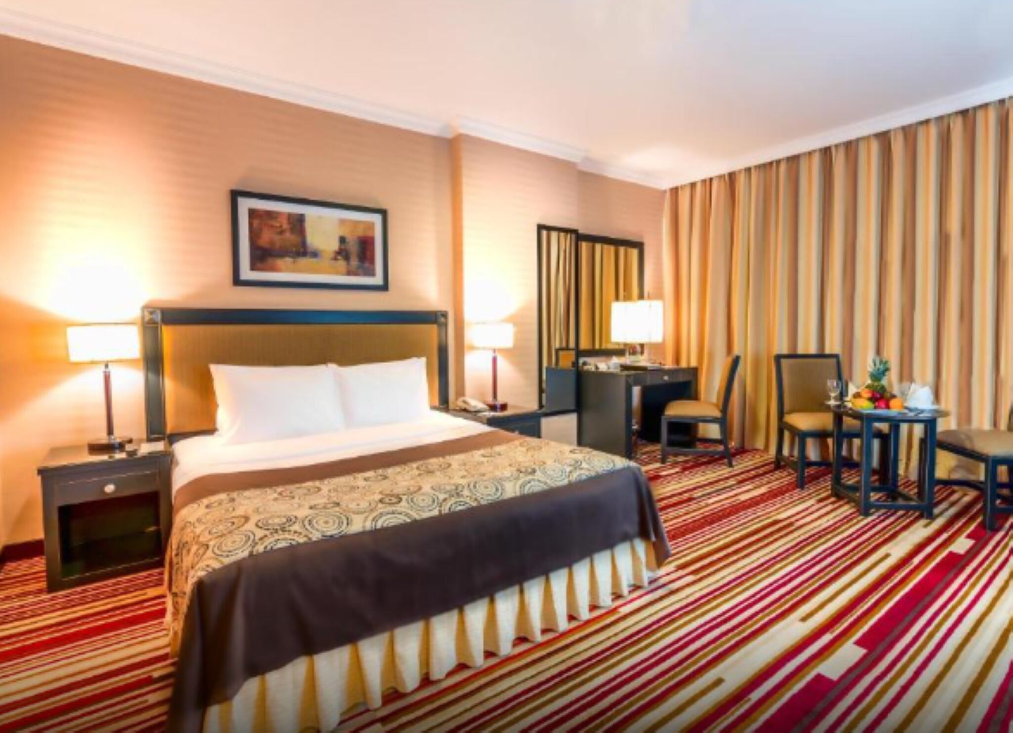 In-room safe, desk, laptop workspace, soundproofing