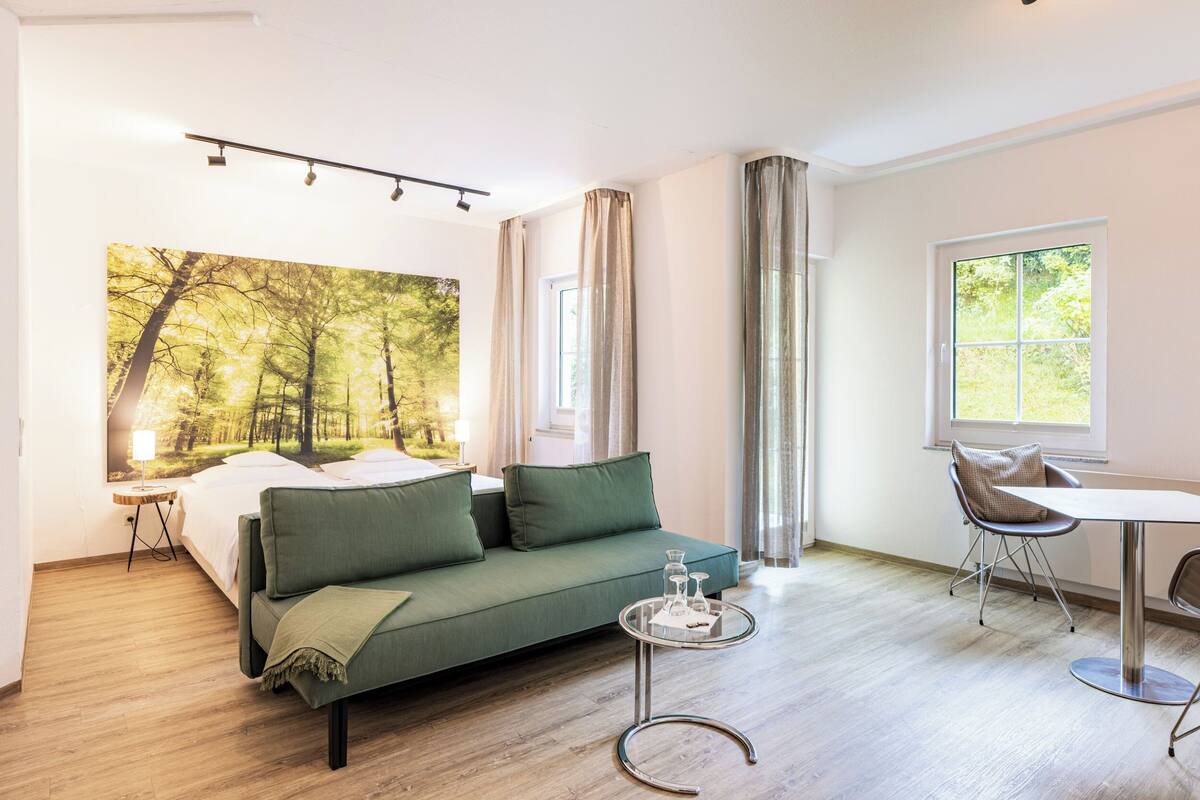 panoramic apartment, balcony | 1 bedroom, premium bedding, in-room safe, individually decorated