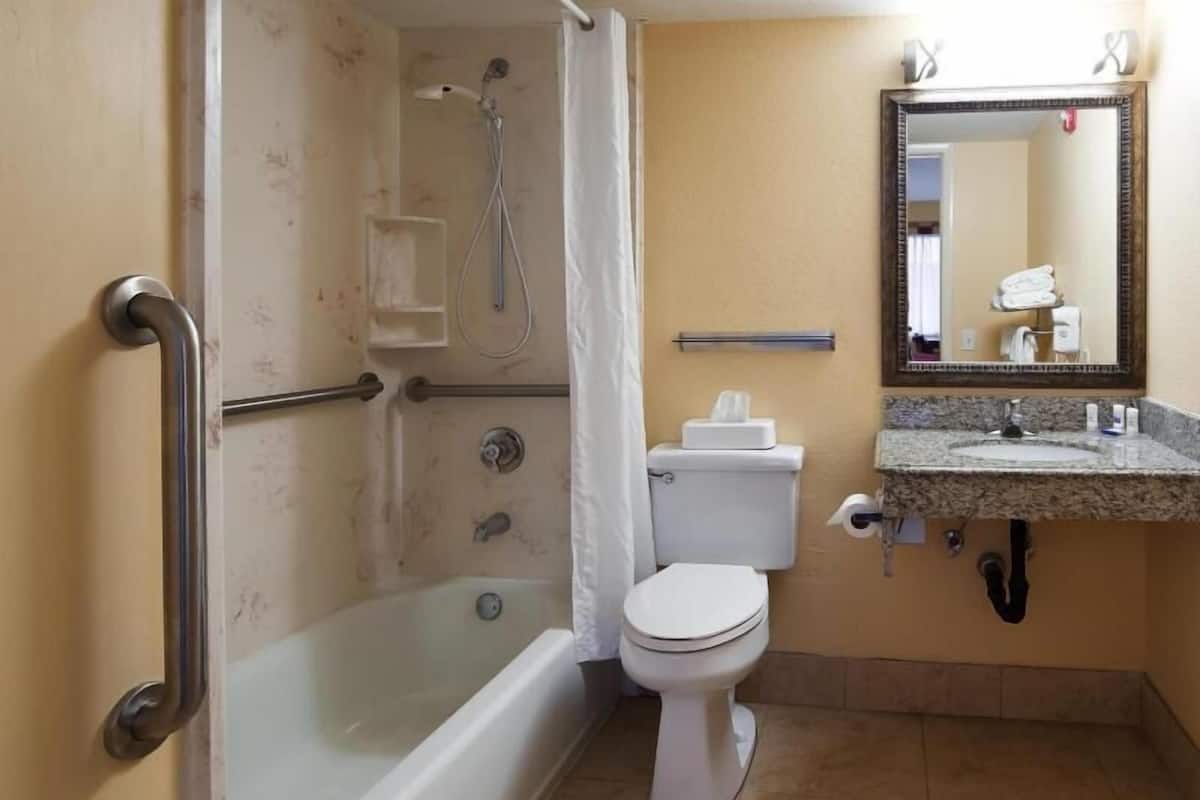 Baño | Tina con regadera, amenidades de baño ecológicas, secadora de cabello