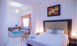 Superior Suite, 1 Queen Bed, Accessible, Hot Tub | In-room safe, desk, free WiFi, bed sheets