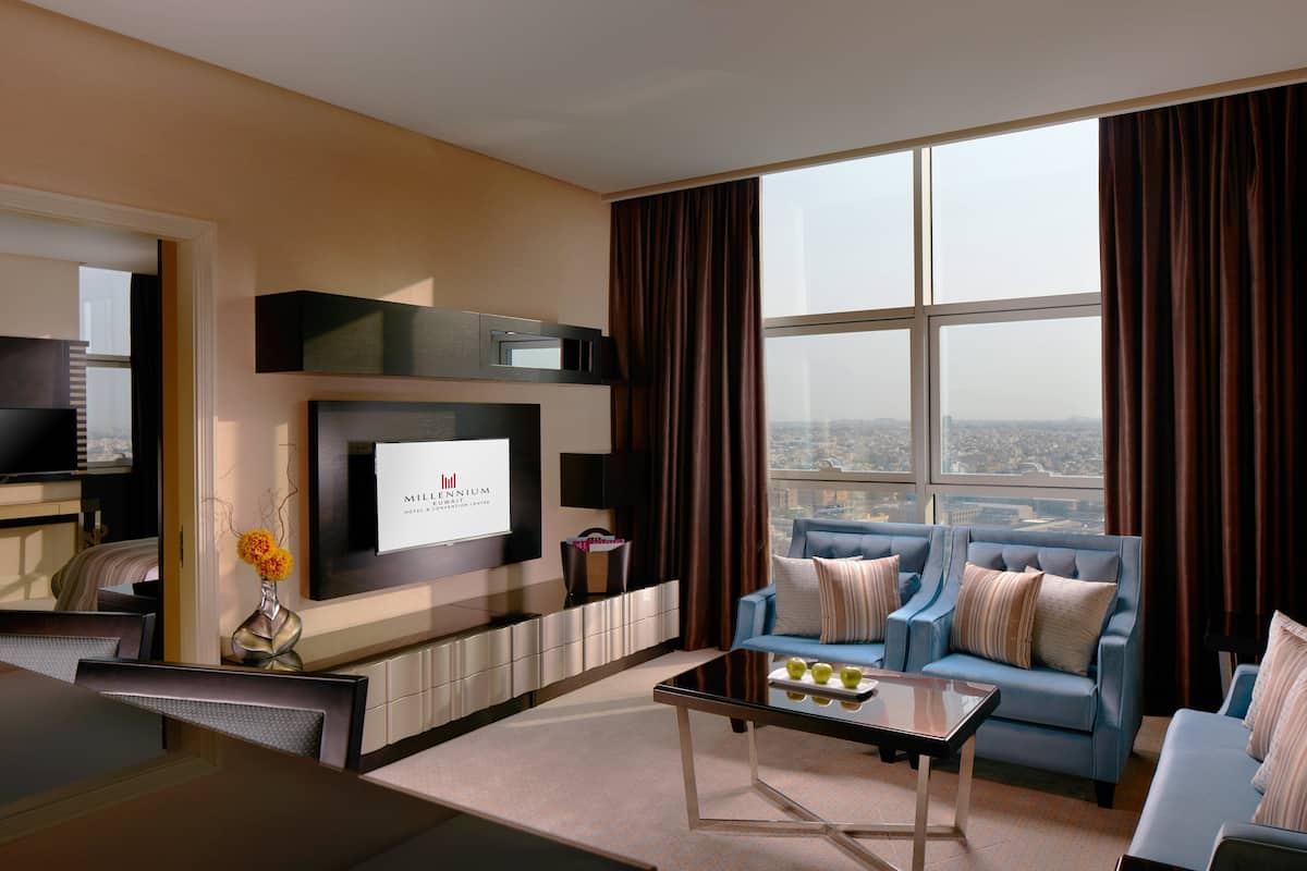 1 slaapkamer, een minibar, een kluis op de kamer, een bureau