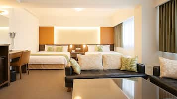 1 bedroom, premium bedding, blackout curtains, iron/ironing board