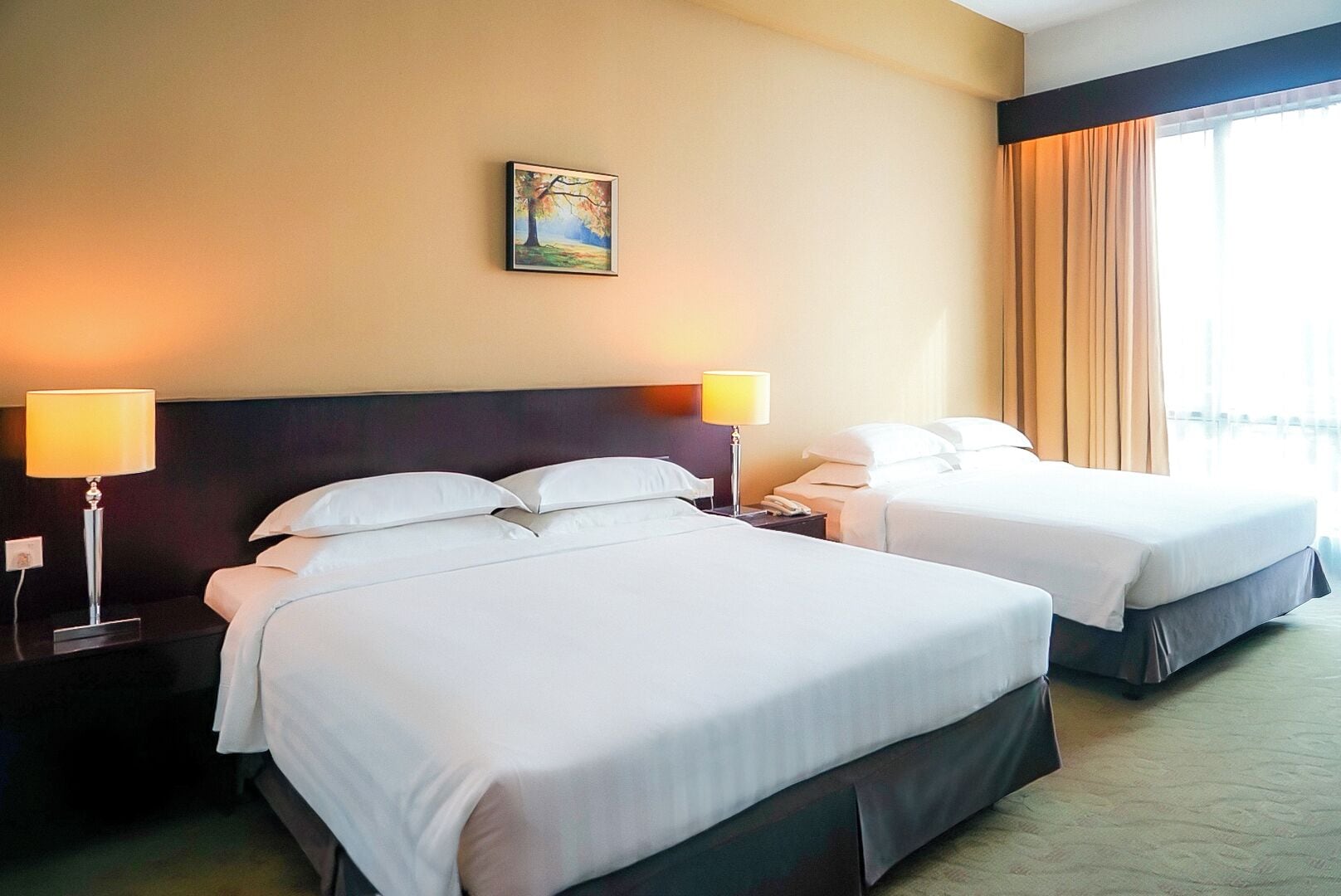 Family City View | Minibar, in-room safe, desk, laptop workspace