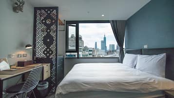 Blackout curtains, soundproofing, free WiFi, bed sheets