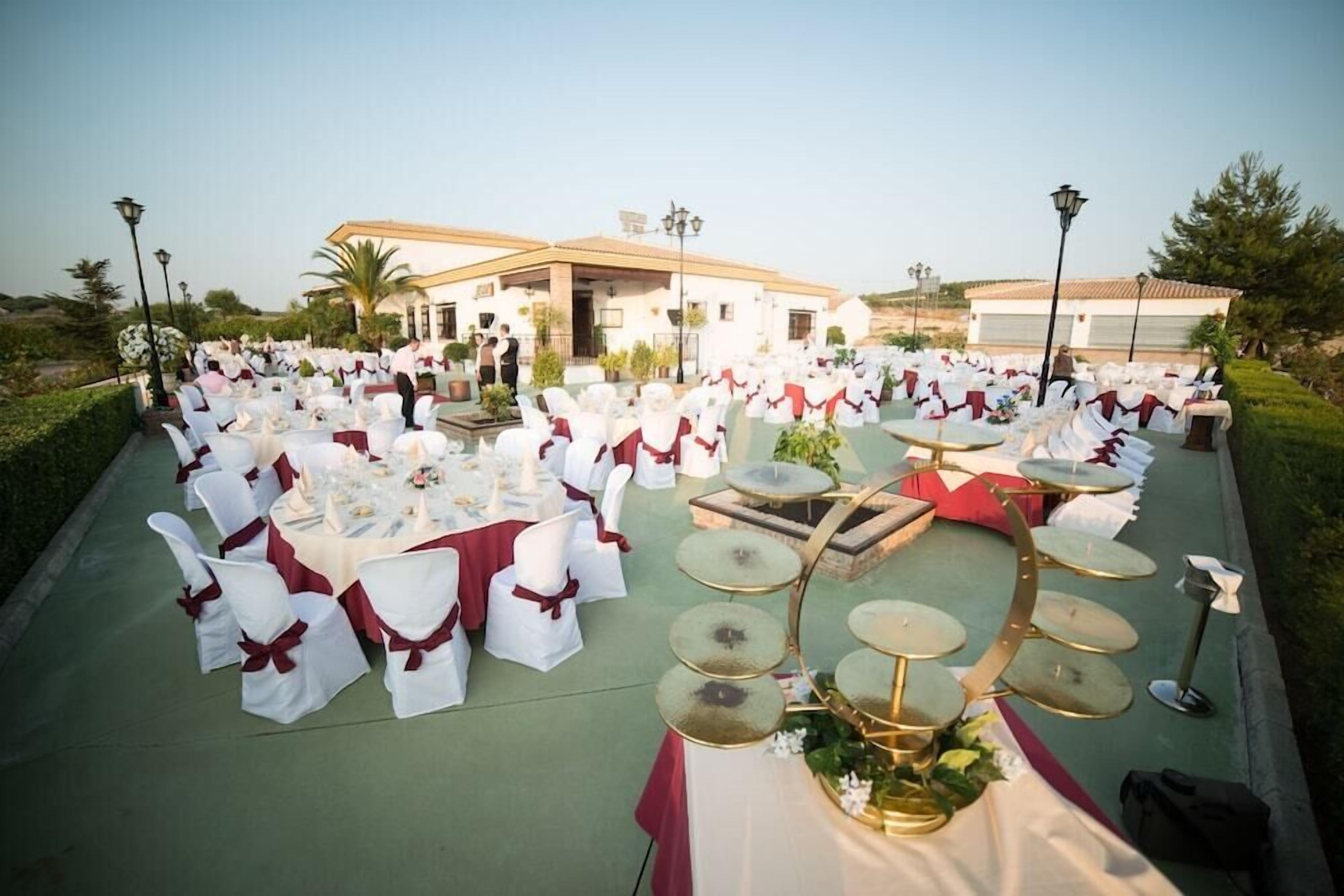 Outdoor banquet area
