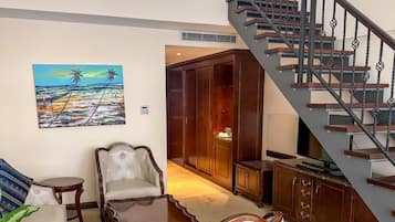 Comfort Duplex | Living area | 40-inch LCD TV with satellite channels, TV