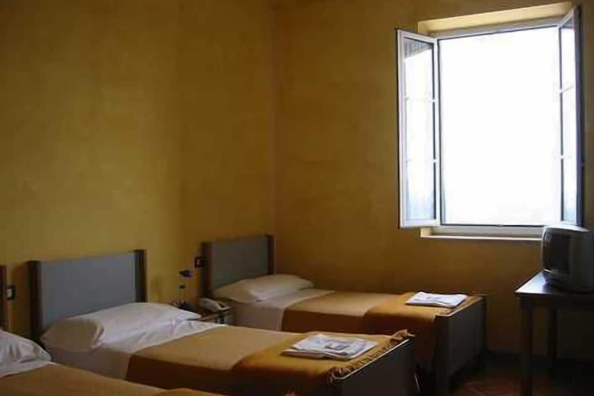 Tweepersoonskamer, 2 eenpersoonsbedden | Een bureau