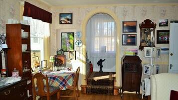 30-inch flat-screen TV with satellite channels, TV, books