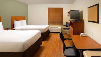 Standard Room, 2 Double Beds, Non Smoking | Desk, blackout drapes, free WiFi, bed sheets