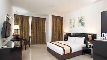Blackout curtains, free WiFi, bed sheets