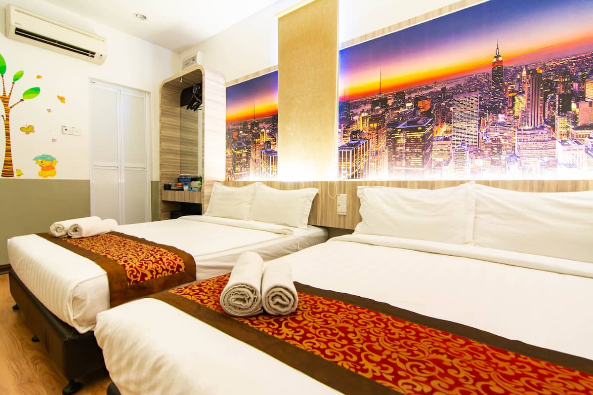 Family Room | In-room safe, desk, blackout curtains, iron/ironing board