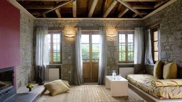 22-inch plasma TV with digital channels, TV, fireplace